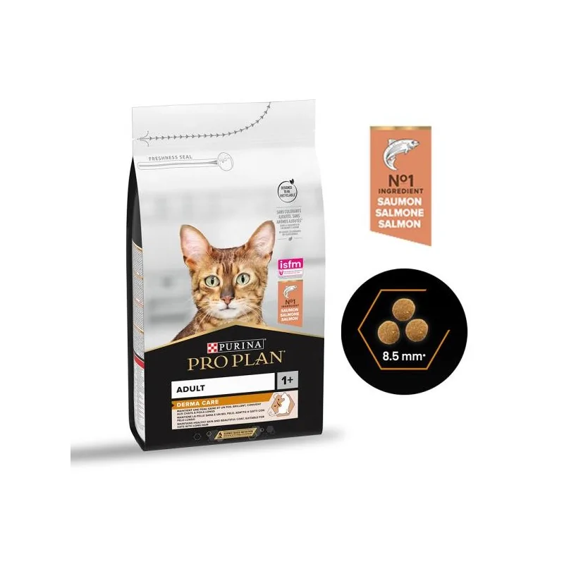 Croquettes Chat-Purina Pro Plan – Croquettes Derma Care au Saumon pour Chat Adulte Peau & Pelage Sensibles – 1,5 kg-Tunisie