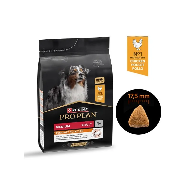 Croquette Chien-Purina Pro Plan – Croquettes Medium Adult au Poulet pour Chien Adulte de Taille Moyenne – 3 kg-Tunisie