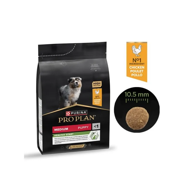 Croquette Chien-Purina Pro Plan – Croquettes Medium Puppy au Poulet pour Chiot de Taille Moyenne – 3 kg-Tunisie
