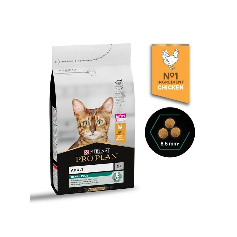 Croquettes Chat-Purina Pro Plan – Croquettes Renal Plus au Poulet pour Chat Adulte à Sensibilité Rénale – 1,5 kg-Tunisie