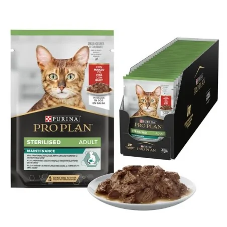 Humides Chat-Purina Pro Plan – Pochon Sterilised au Bœuf pour Chat Adulte Stérilisé – 85 g-Tunisie