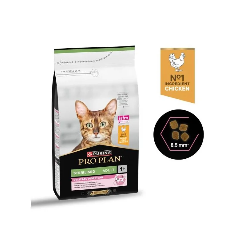 Croquettes Chat-Purina Pro Plan – Croquettes Sterilised Delicate au Poulet pour Chat Adulte Sensible Stérilisé – 1,5 kg-Tunisie