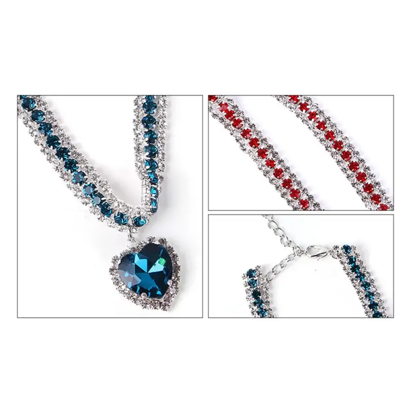 Collier Chat-Collier Diamant pour Chat – Pendentif Cœur Cristal 3 NucléoDiamond-Tunisie