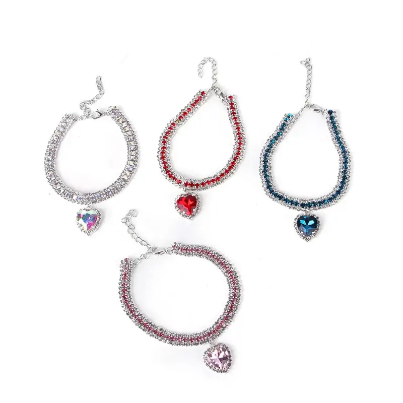 Collier Chat-Collier Diamant pour Chat – Pendentif Cœur Cristal 3 NucléoDiamond-Tunisie