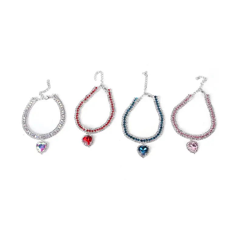 Collier Chat-Collier Diamant pour Chat – Pendentif Cœur Cristal 3 NucléoDiamond-Tunisie