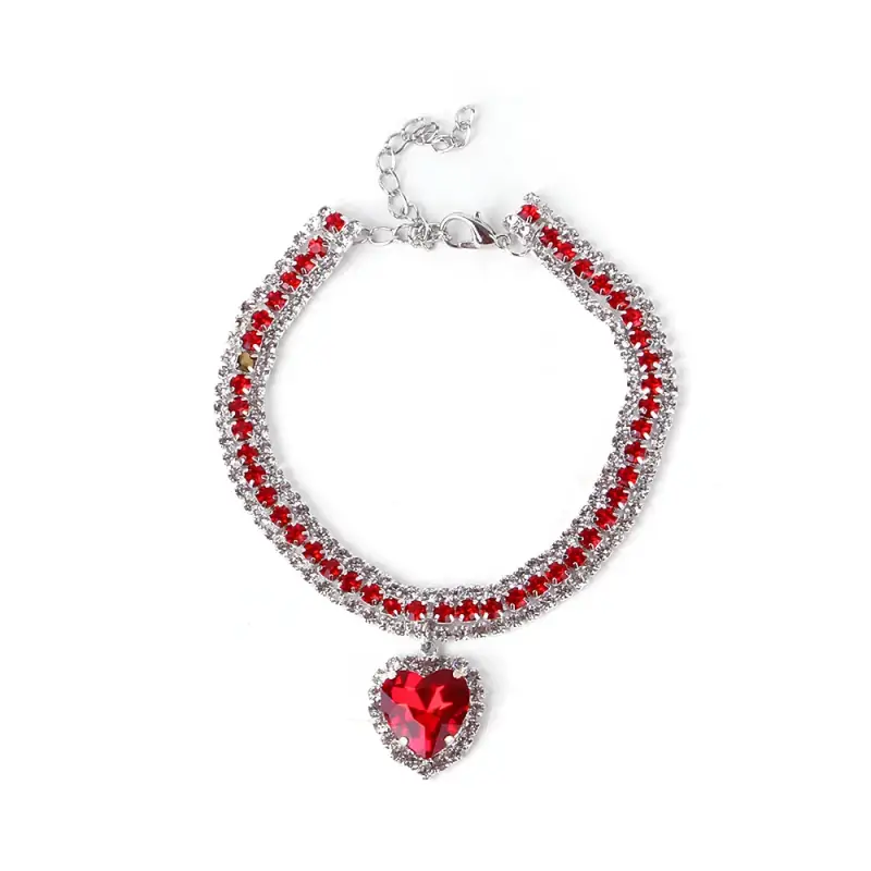 Collier Chat-Collier Diamant pour Chat – Pendentif Cœur Cristal 3 NucléoDiamond-Tunisie