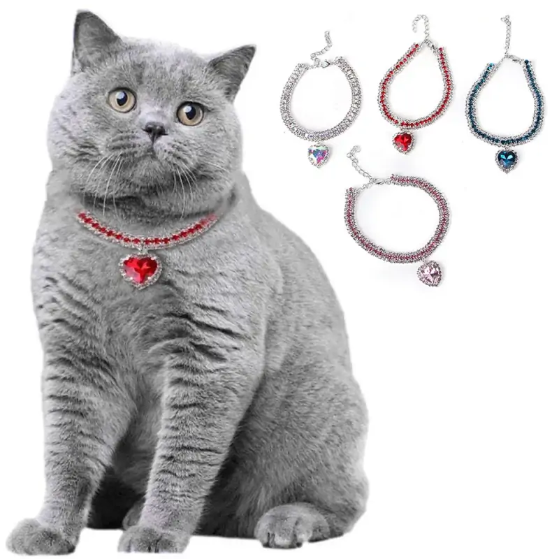 Collier Chat-Collier Diamant pour Chat – Pendentif Cœur Cristal 3 NucléoDiamond-Tunisie