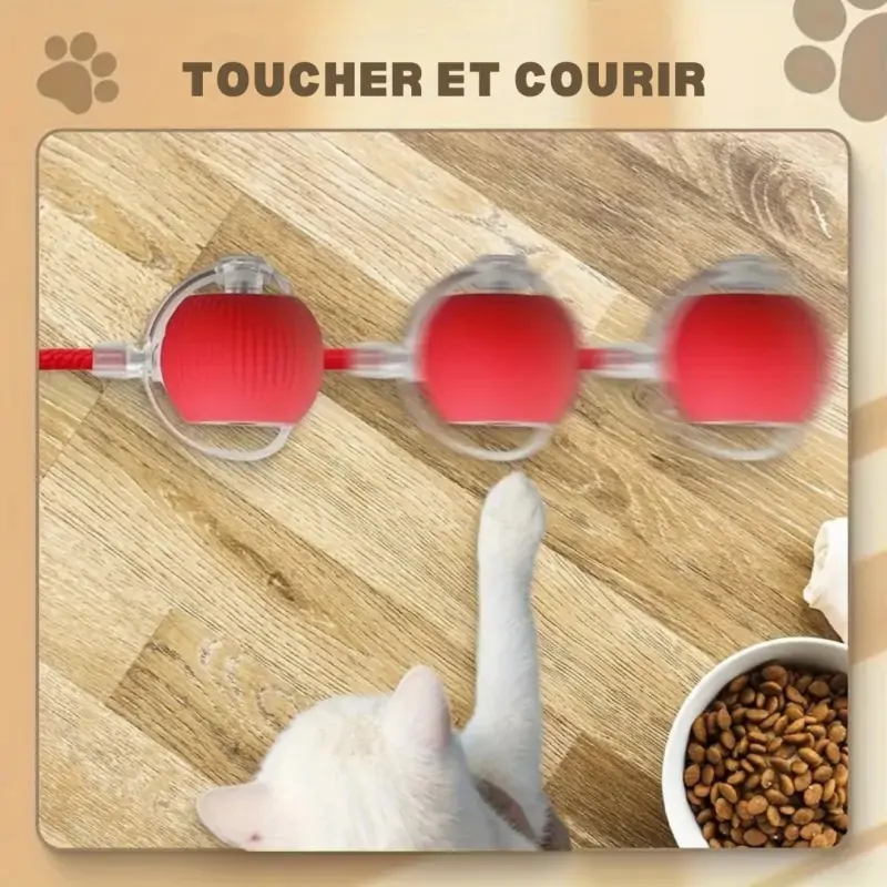 Jouets Chat-Jouet Interactif Électrique pour Chat – Balle Rotative Automatique avec Corde-Tunisie