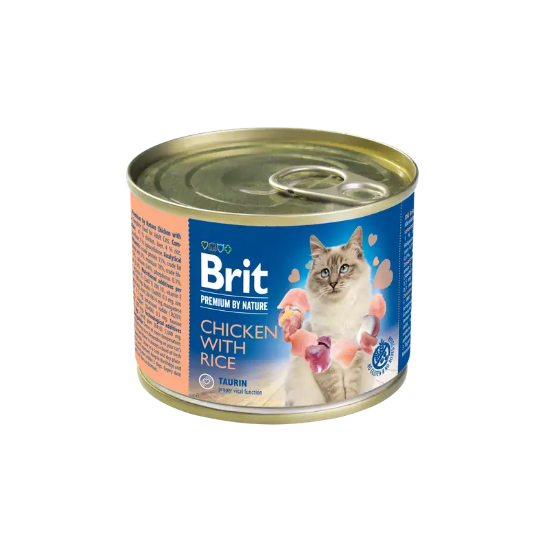 Humides Chat-Pâtée pour Chat Brit Premium By Nature Poulet et Riz 200g-Tunisie