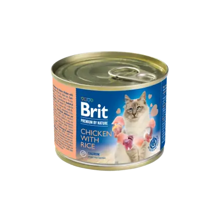 Humides Chat-Pâtée pour Chat Brit Premium By Nature Poulet et Riz 200g-Tunisie