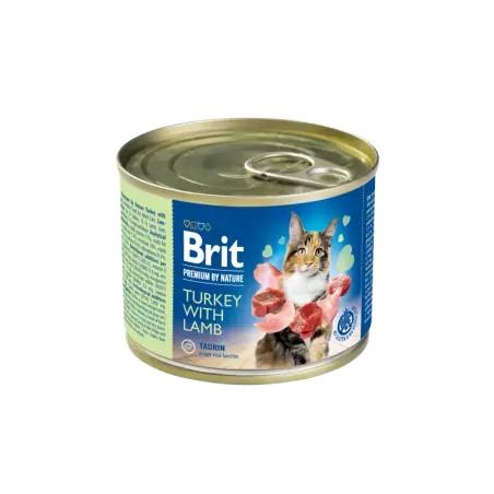 Humides Chat-Pâtée pour Chat Brit Premium By Nature Dinde et Agneau 200g-Tunisie