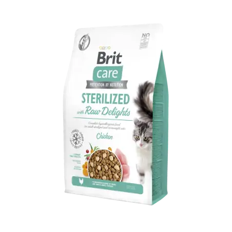 Croquettes Chat-Brit Care Stérilisé Urinary Raw Delight Sans Céréales 2 KG-Tunisie