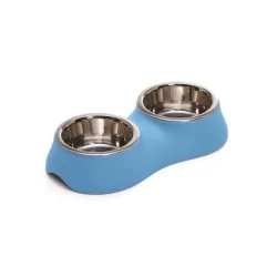 IMAC – Gamelle Diva 22 Double Mixed en Inox pour Chat et Chien – 2 × 0,4 L