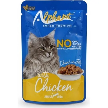 Humides Chat-Alphapet – Pochon Chicken pour Chat Adulte – Poulet – 85 g-Tunisie