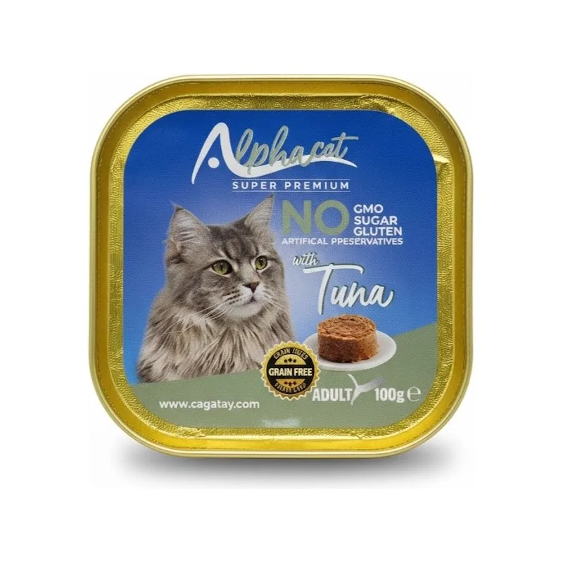 Humides Chat-Alphapet – Barquette Tuna pour Chat Adulte – Thon – 100 g-Tunisie
