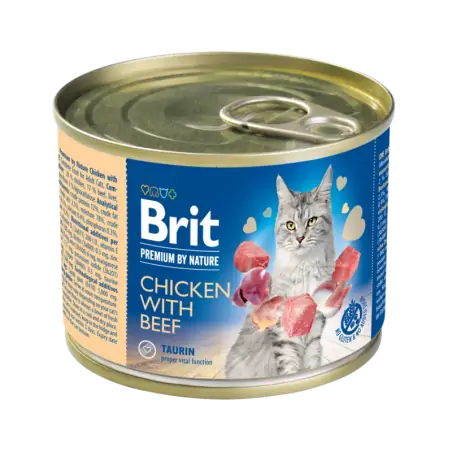 Humides Chat-Pâtée pour Chat Brit Premium By Nature Poulet et Boeuf 200g-Tunisie