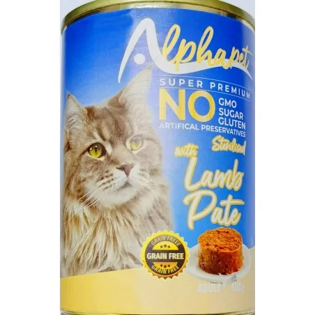 Humides Chat-ALPHAPET Pâté à l’Agneau pour Chat Stérilisé 400 g-Tunisie