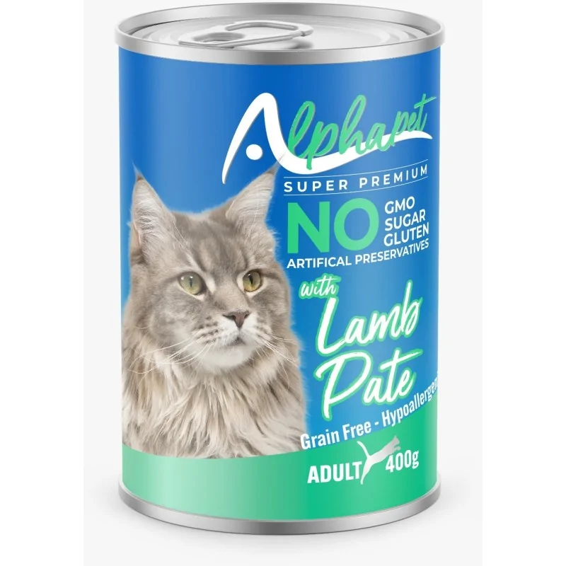 Humides Chat-ALPHAPET Pâté à l’Agneau pour Chat Adulte 400 g-Tunisie