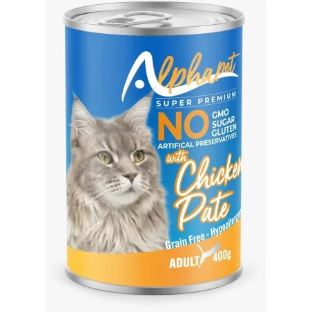 Humides Chat-ALPHAPET Pâté au Poulet pour Chat Adulte 400 g-Tunisie
