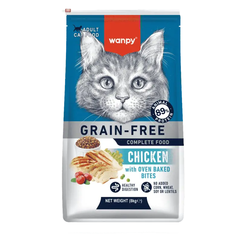 Croquettes Chat-Wanpy Croquettes Sans Céréales au Poulet pour Chat Adulte 8kg-Tunisie