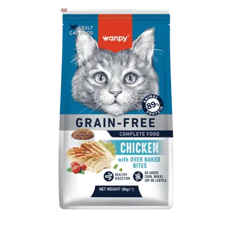 Croquettes Chat-Wanpy Croquettes Sans Céréales au Poulet pour Chat Adulte 8kg-Tunisie