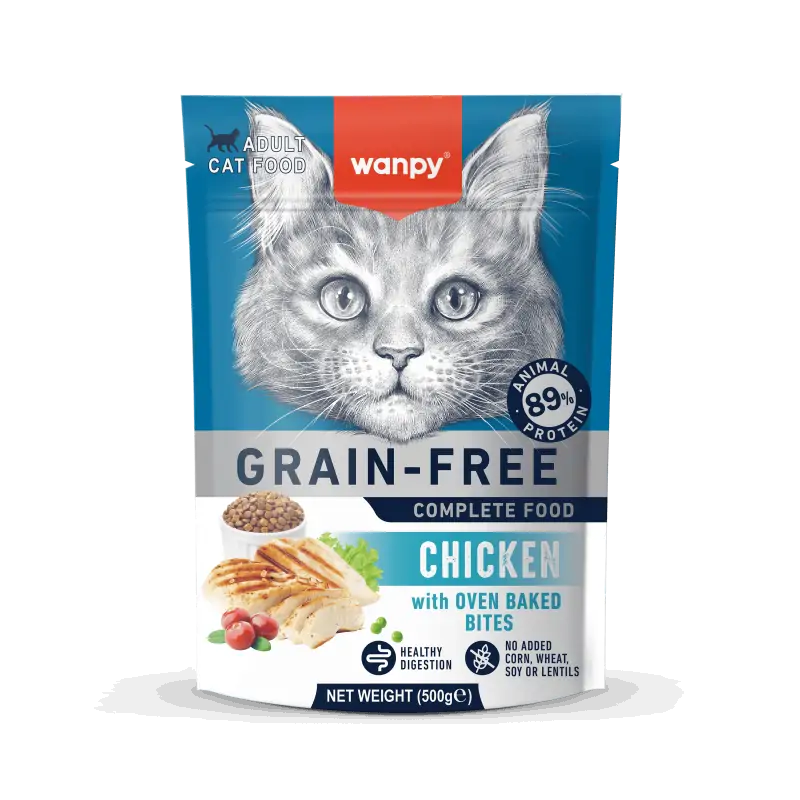 Croquettes Chat-Wanpy Croquettes Sans Céréales au Poulet pour Chat Adulte 500g-Tunisie