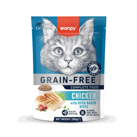 Croquettes Chat-Wanpy Croquettes Sans Céréales au Poulet pour Chat Adulte 500g-Tunisie