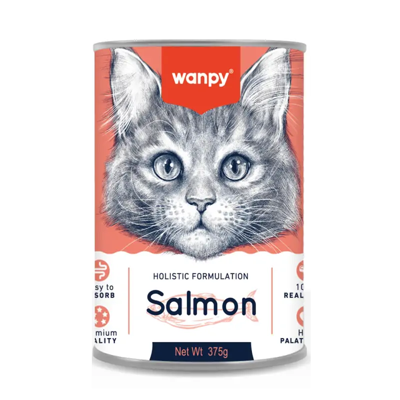 Humides Chat-Wanpy Pudding au Saumon pour Chat 375g-Tunisie