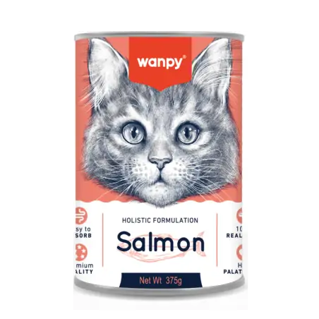 Humides Chat-Wanpy Pudding au Saumon pour Chat 375g-Tunisie