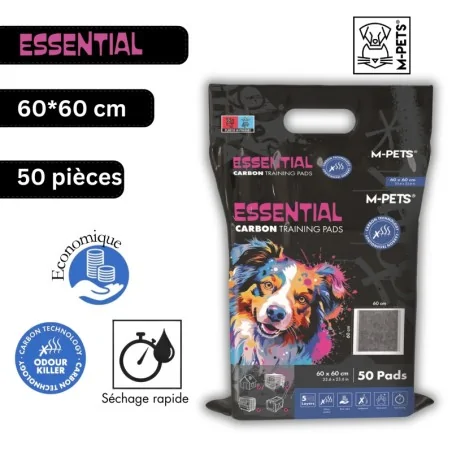 Toilettage et Hygiène-Essential Tapis Absorbants au Charbon Actif 60*60 - 50 pièces-Tunisie