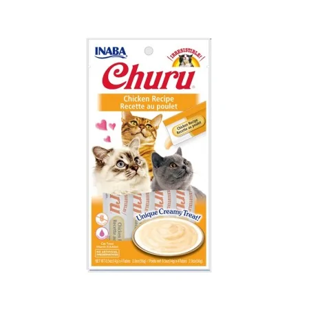 Friandises Chat-Inaba Churu Crème au Poulet pour Chat Adulte 4 Tubes-Tunisie