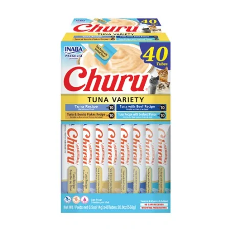 Friandises Chat-Inaba Churu Crème au Thon pour Chat Adulte 20 Tubes-Tunisie