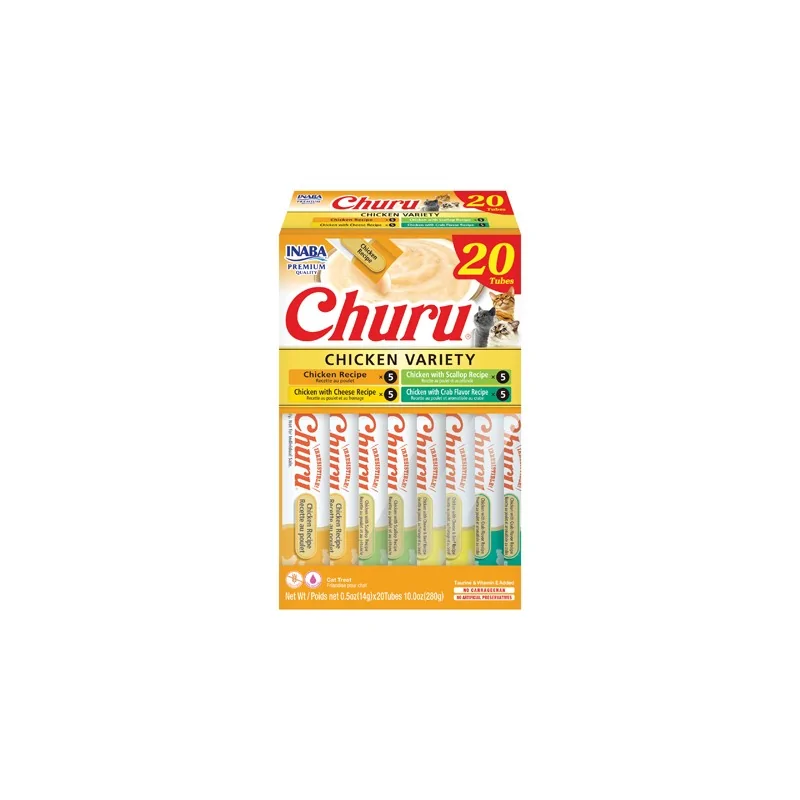 Friandises Chat-Inaba Churu Variété Poulet pour Chat Adulte 20 Tubes-Tunisie
