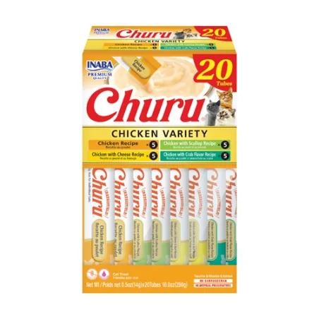 Friandises Chat-Inaba Churu Variété Poulet pour Chat Adulte 20 Tubes-Tunisie