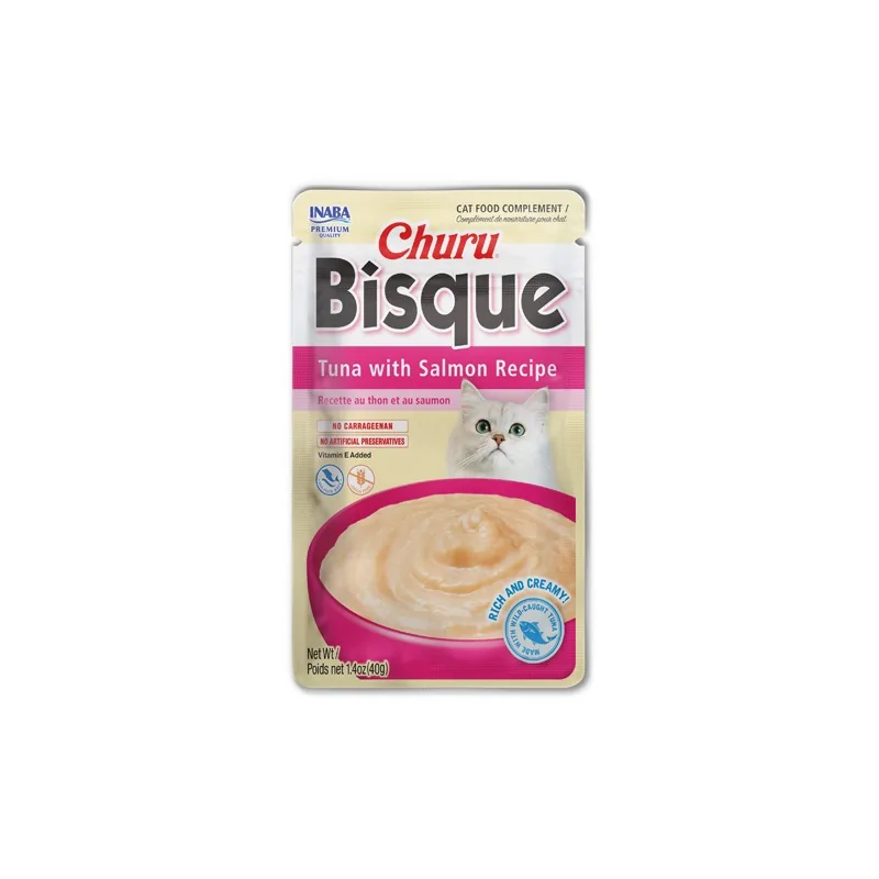 Friandises Chat-Inaba Churu Bisque Thon et Saumon pour Chat Adulte 40 g-Tunisie