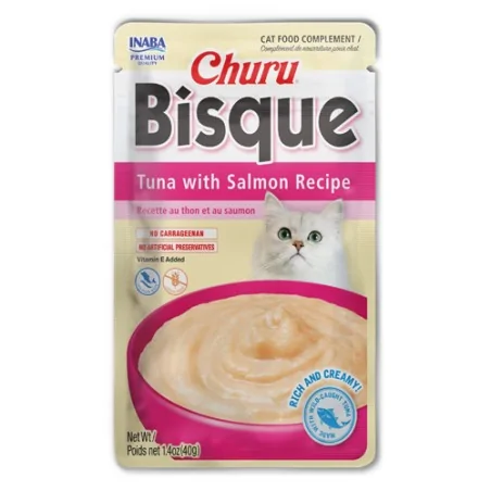 Friandises Chat-Inaba Churu Bisque Thon et Saumon pour Chat Adulte 40 g-Tunisie