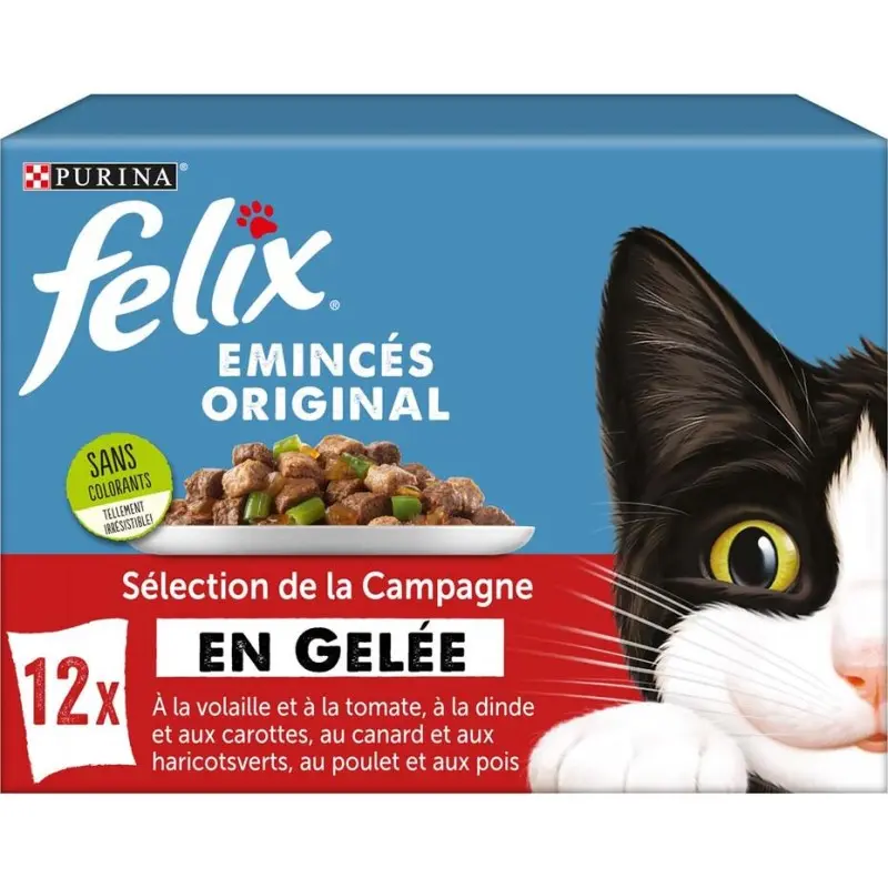 Humides Chat-FELIX® - Sachets d'Émincés en Gelée pour chat - Sélection de la Campagne 12*85-Tunisie
