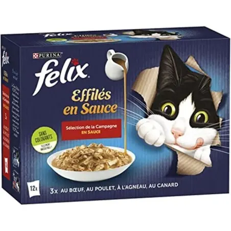 Humides Chat-FELIX Tendres Effilés en Sauce Sélection de la Campagne 12*85-Tunisie