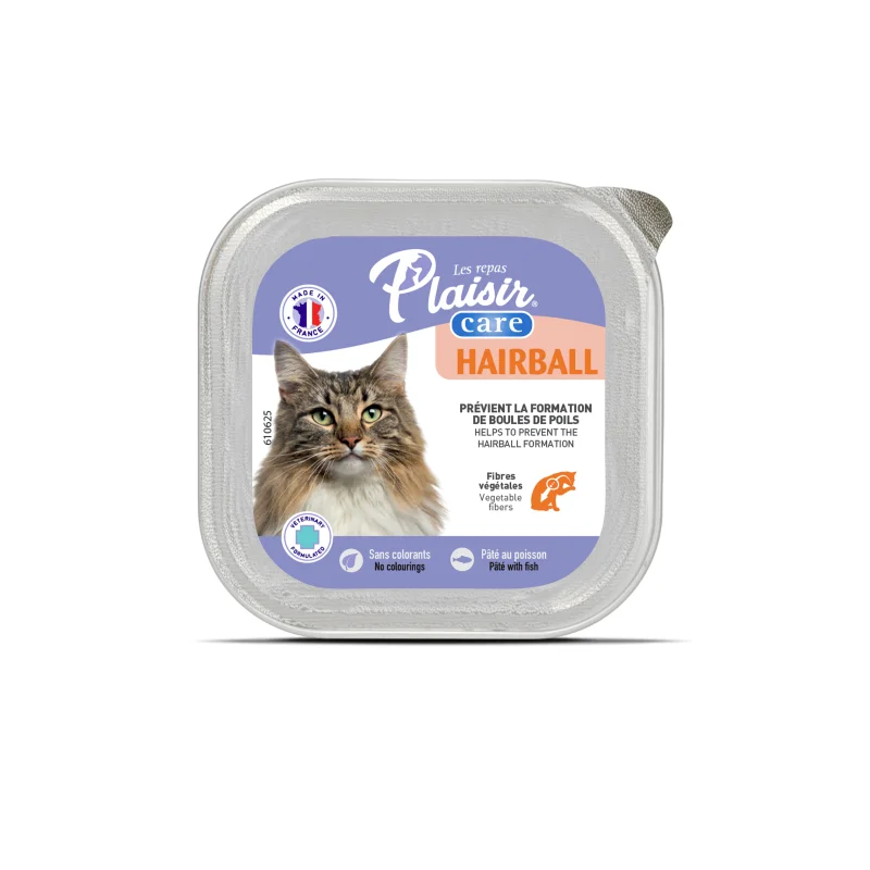 Humides Chat-BARQUETTE PLAISIR CARE HAIRBALL 100 GR-Tunisie