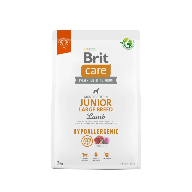 Croquette Chien-Brit Care Hypoallergénique Junior Large à l'Agneau et au Riz 3kg-Tunisie