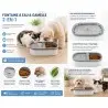 Gamelles et Distributeurs-Fontaine à eau et gamelle 2-en-1 pour chiens et chats-Tunisie