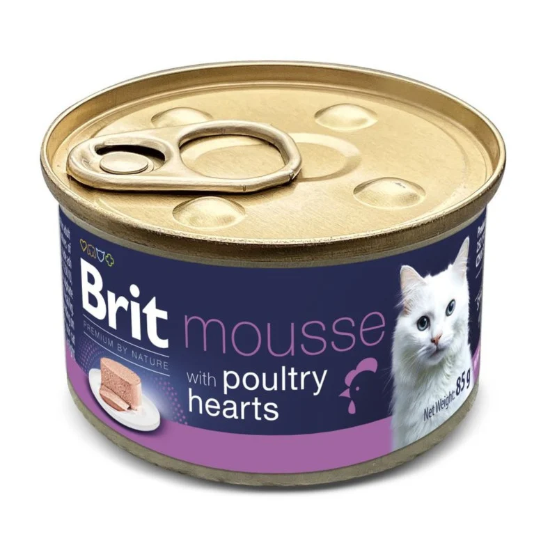 Mousse pour Chat Brit Premium Volaille et Cœur 85g