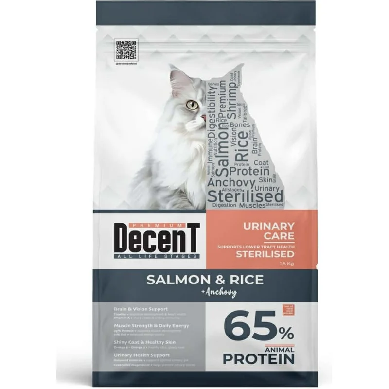 DECENT Urinary Care Sterilised Saumon & Riz pour Chat 1,5 kg