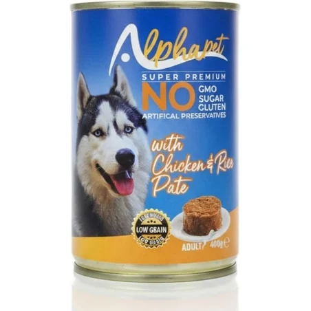 ALPHAPET Pâté Poulet & Riz pour Chien Adulte 400 g
