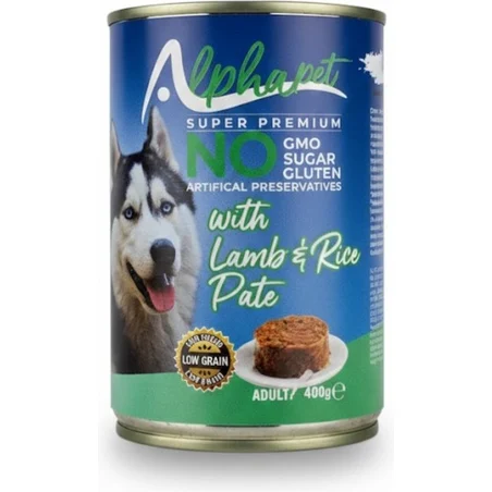 ALPHAPET Pâté Agneau & Riz pour Chien Adulte 400 g