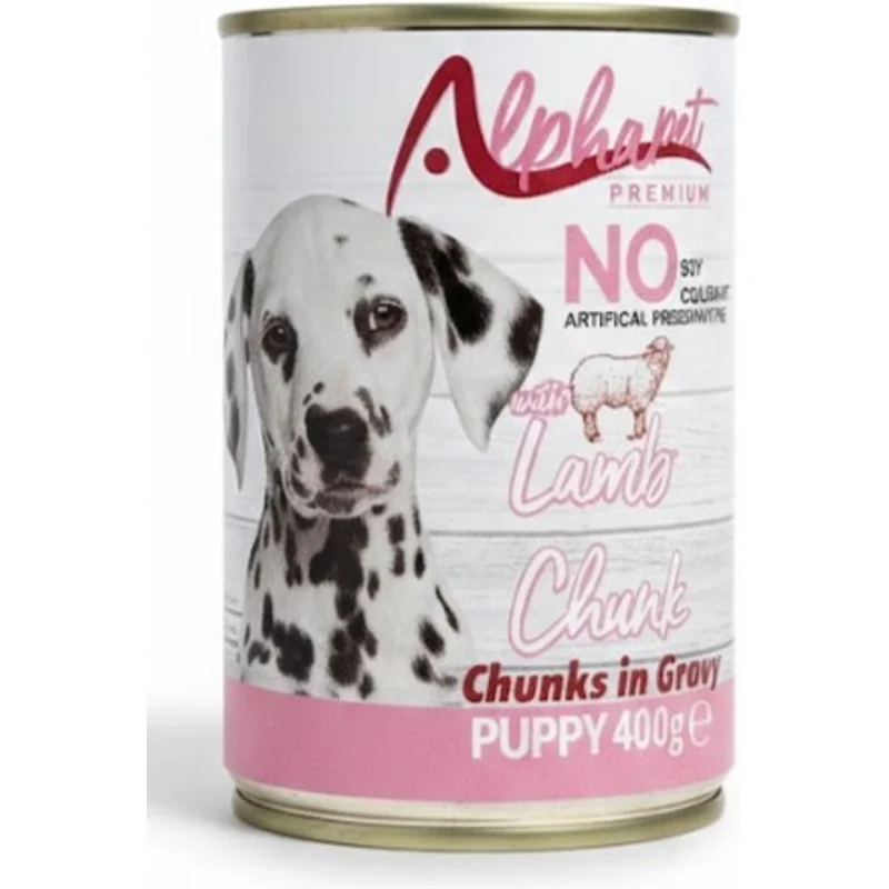 ALPHAPET Morceaux d'Agneau en Sauce pour Chiot 400 g