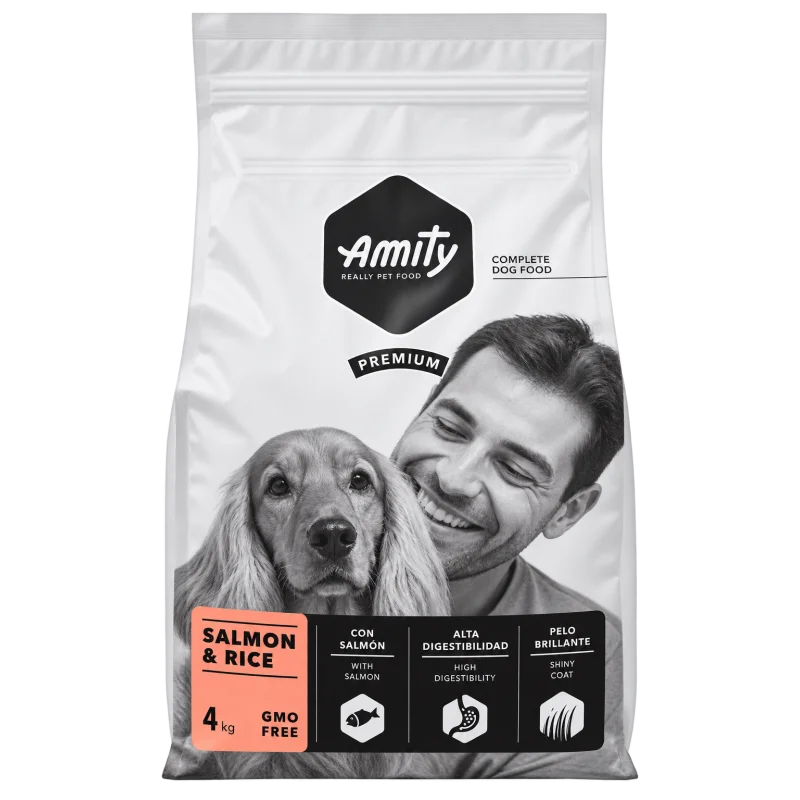 Croquette Chien-AMITY PREMIUM CHIEN SAUMON ET RIZ 4kg-Tunisie