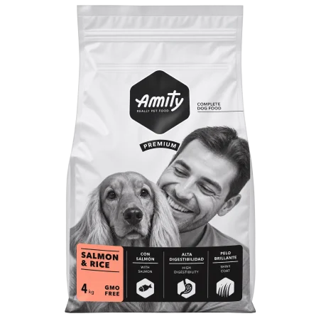 Croquette Chien-AMITY PREMIUM CHIEN SAUMON ET RIZ 4kg-Tunisie