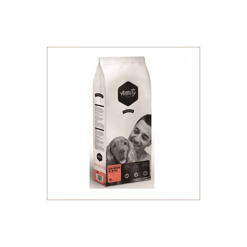 Croquette Chien-AMITY PREMIUM CHIEN SAUMON ET RIZ 15kg-Tunisie