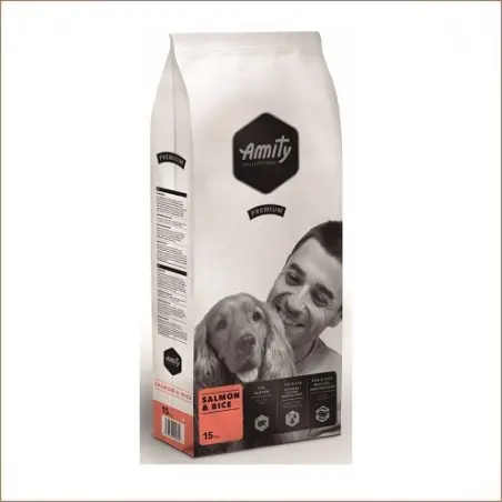 Croquette Chien-AMITY PREMIUM CHIEN SAUMON ET RIZ 15kg-Tunisie